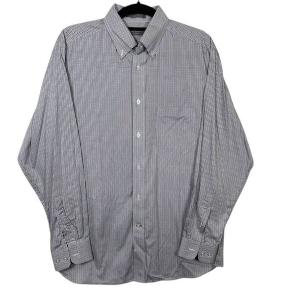 Daniel Cremieux Signature Button Down Shirt Blue Rust White Plaid Size Medium - Picture 1 of 10